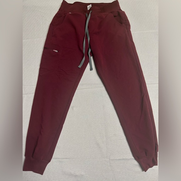 Figs Pants Women Small Red Zamora Scrubs Jogger Stretch Maroon Medical Bottom - Picture 11 of 11